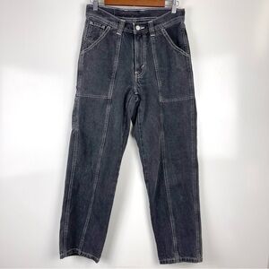 Levi’s 94 High Rise Baggy Carpenter Jeans Faded Black Straight Leg Size 28